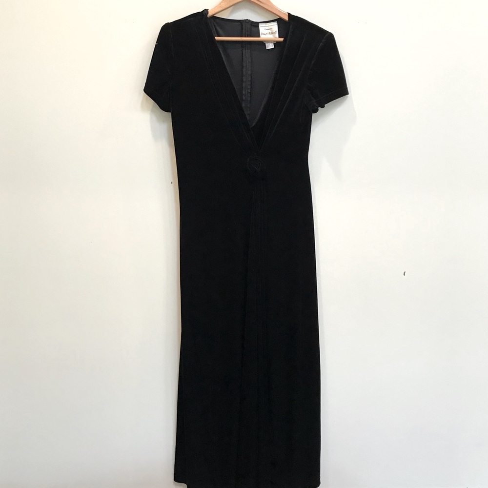 VIntage Joseph Ribkoff Black Velvet Maxi Dress (10)